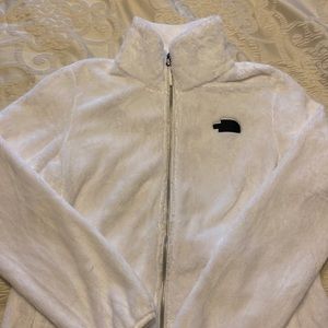 North Face zip up limited edition white fur jacket - never worn